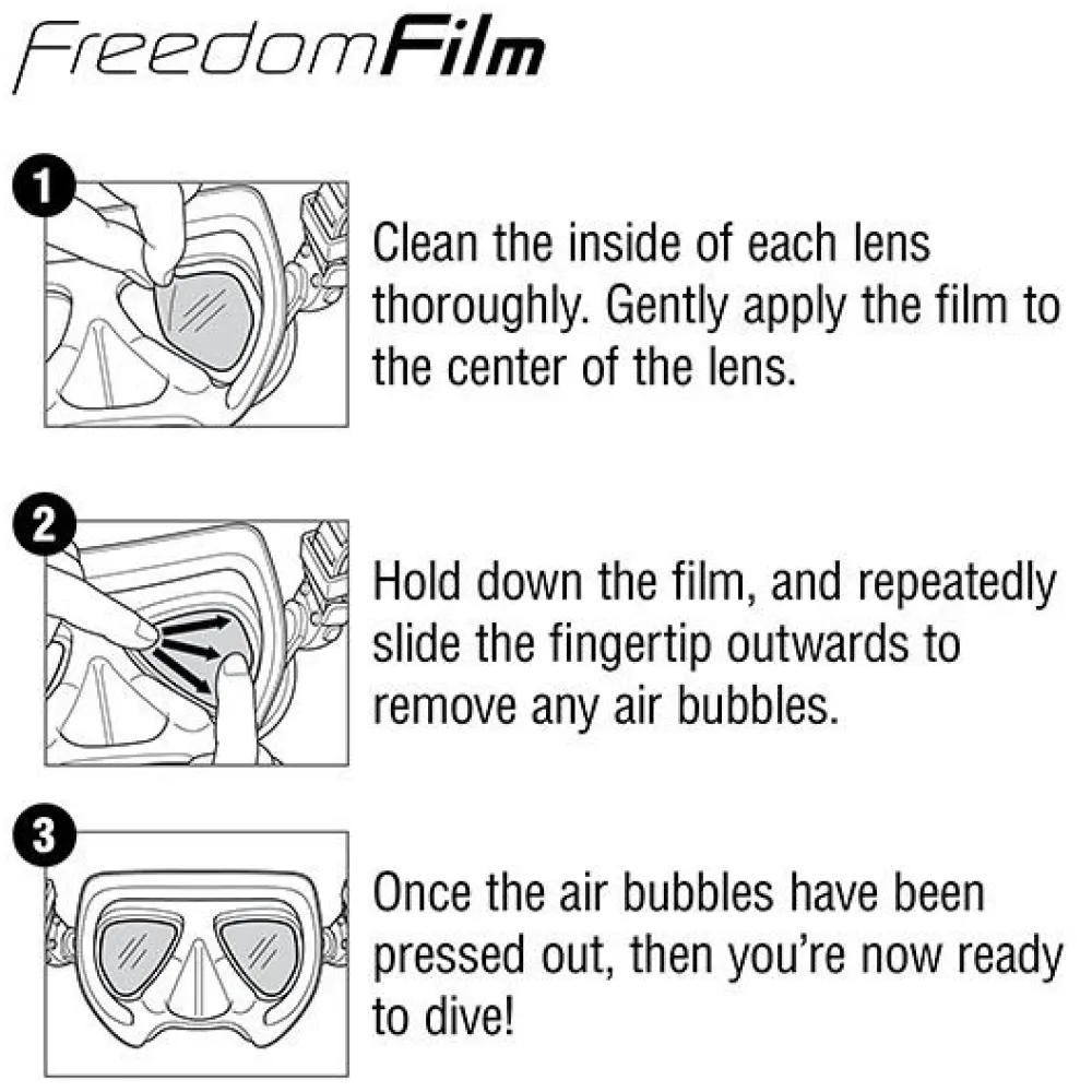 TUSA Films anti-buée masque Mono-verres M1001 M1010