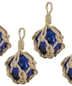 ALIZéS CRéATIONS Nos Meilleurs Prix !|Quincaillerie^Flotteur de pêche en verre bleu - set de 4
