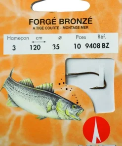 WATER QUEEN Forgé bronzé tige courte 9408 BZ 120 cm Hameçons N°3 sur Nylon35/100