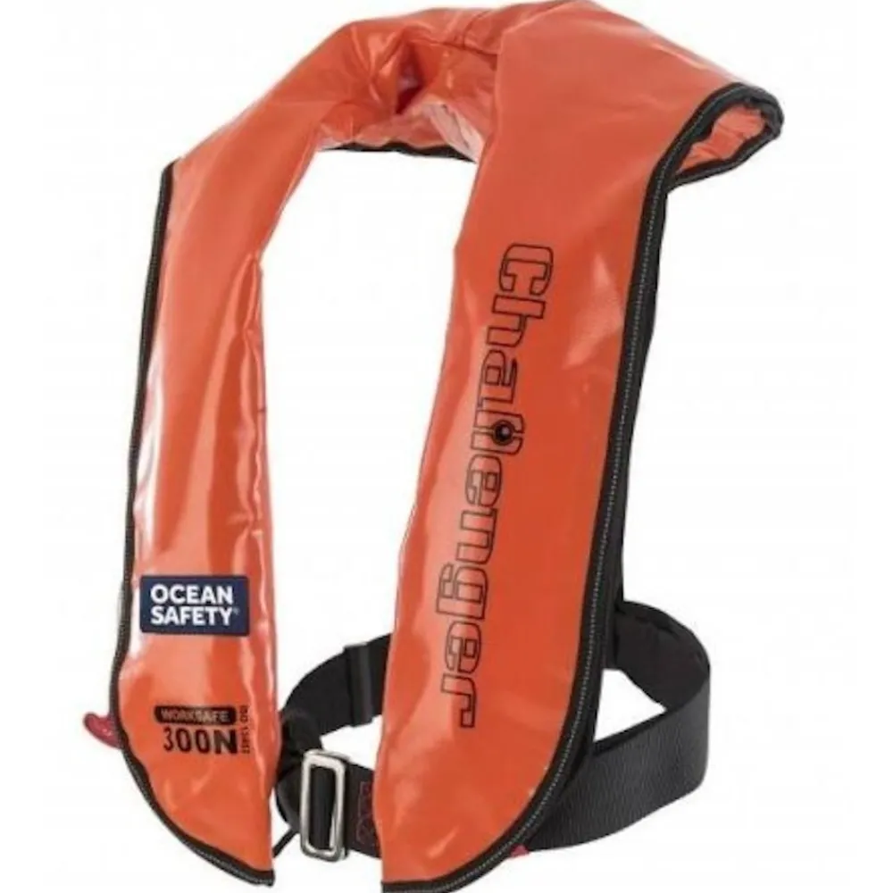 OCEAN SAFETY Gilet De Sauvetage^Gilet gonflable Challenger Worksafe Pro 300N Automatique Orange PVC + Harnais
