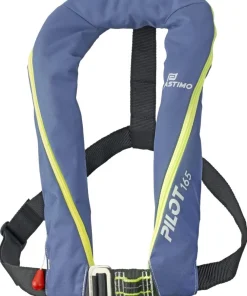 PLASTIMO Gilet De Pêche Float Tube|Gilet De Sauvetage^Gilet gonflable Pilot 165N Manuel Bleu + Harnais