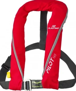 PLASTIMO Gilet gonflable Pilot 165N Manuel Rouge + Harnais