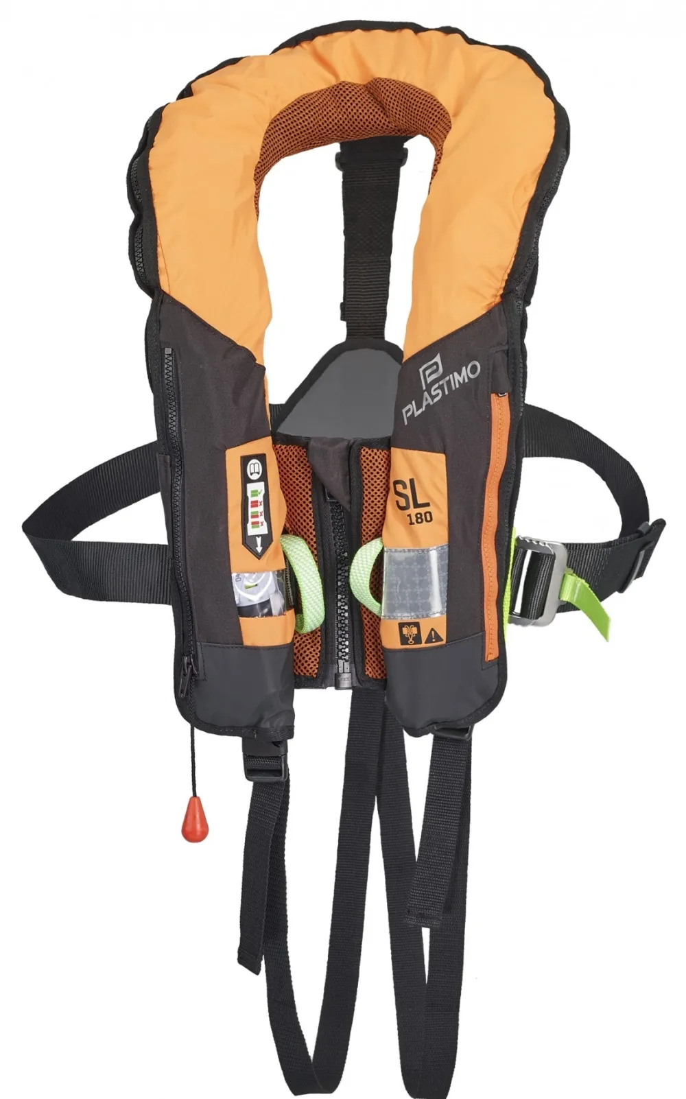 PLASTIMO Gilet gonflable SL 180N Pro-Sensor orange + harnais| Gilet De Sauvetage