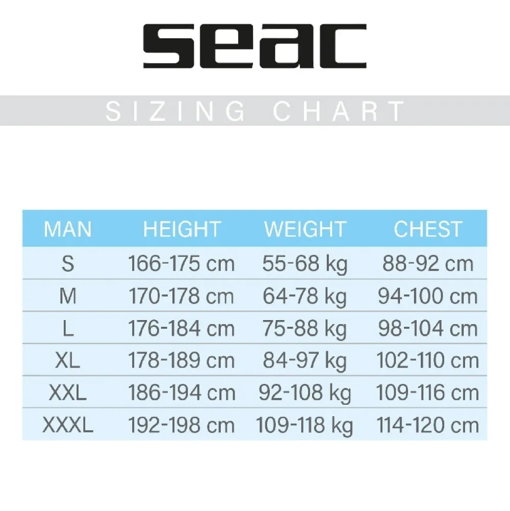 SEAC SUB Lycra & Rash Guard|Complément Néoprène^Gilet plongée Seac Homme - 2.5mm