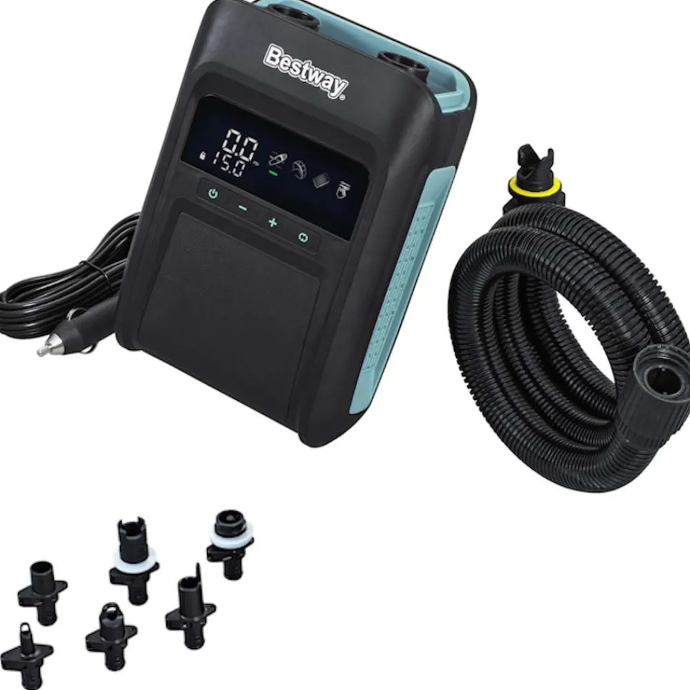 BESTWAY Gonfleur Bateau Pneumatique|Gonfleur^Gonfleur électrique PowerGrip Air Pump 12V prise allume cigare 20 PSI