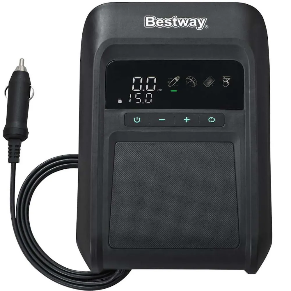 BESTWAY Gonfleur Bateau Pneumatique|Gonfleur^Gonfleur électrique PowerGrip Air Pump 12V prise allume cigare 20 PSI