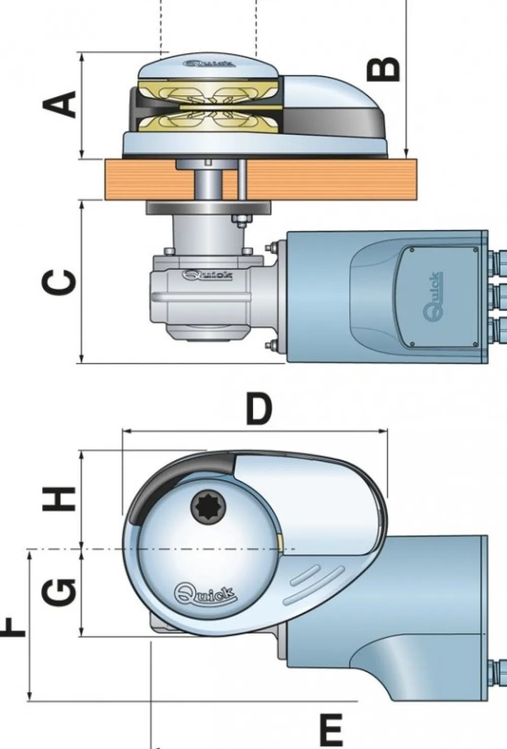 QUICK MARINE Guindeau électrique vertical Prince DP3