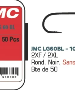 JMC & MOUCHES DE CHARETTE Hameçon Mouche^Hameçons JMC LG60BL - Boite de 50