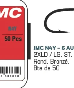 JMC & MOUCHES DE CHARETTE Hameçons JMC N4Y - Boite de 50