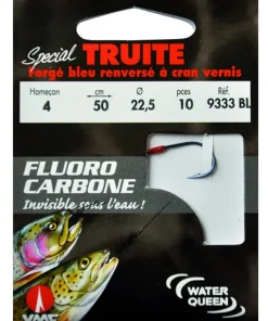 WATER QUEEN Hameçons montés Fluorocarbone spécial truite forgé bleu renversé