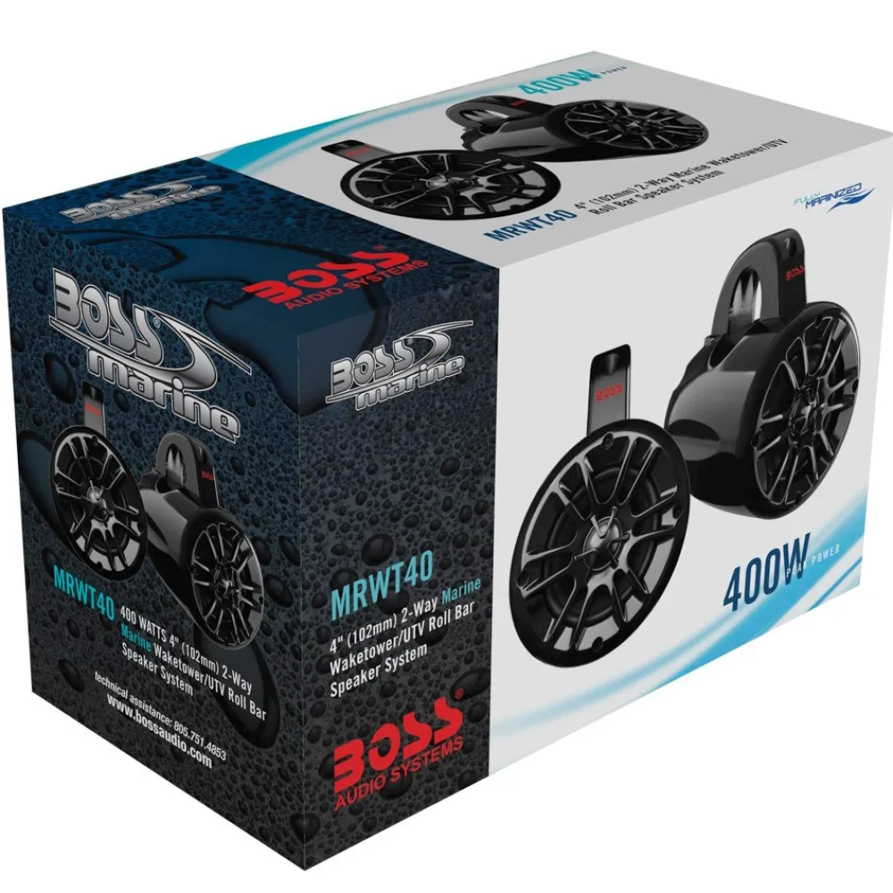 BOSS MARINE Enceintes Marine^Haut-Parleurs tour de Wake MR-WT40