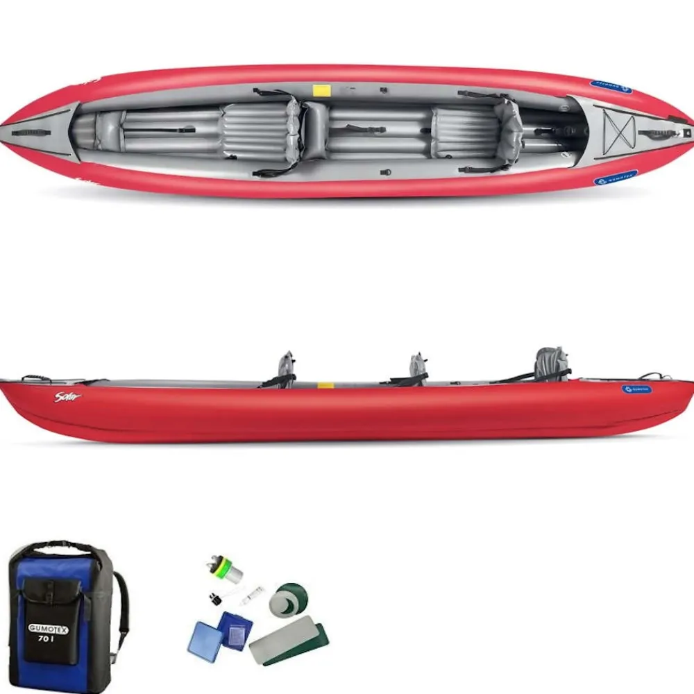 GUMOTEX Kayak Gonflable Et Pack^Kayak gonflable Solar 019 Rouge | 3 places