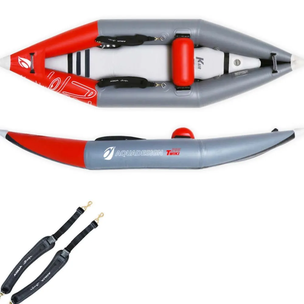 AQUA DESIGN Kayak Gonflable Et Pack|Kayak Dropstitch^Kayak gonflable PVC Twiki I Rouge Eau vive