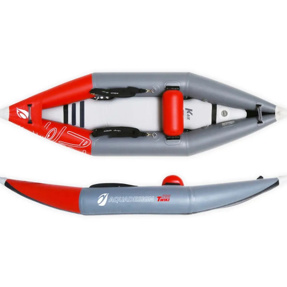 AQUA DESIGN Kayak Gonflable Et Pack|Kayak Dropstitch^Kayak gonflable PVC Twiki I Rouge Eau vive