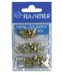 FLASHMER Accessoires De Montages Carnassier^Kit Emerillons Barils à Agrafes N°4-6-8