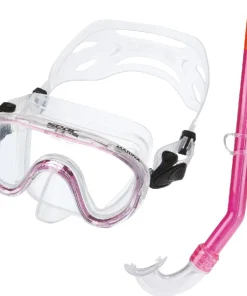 SEAC SUB Kit Masque Tuba Snorkeling Seac Marina Pink Junior 4-8 ans