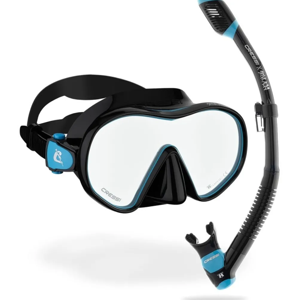 CRESSI-SUB Kit MT Cressi Hiroquest combo X Steve Aoki - Bleu Spectra silver Lenses