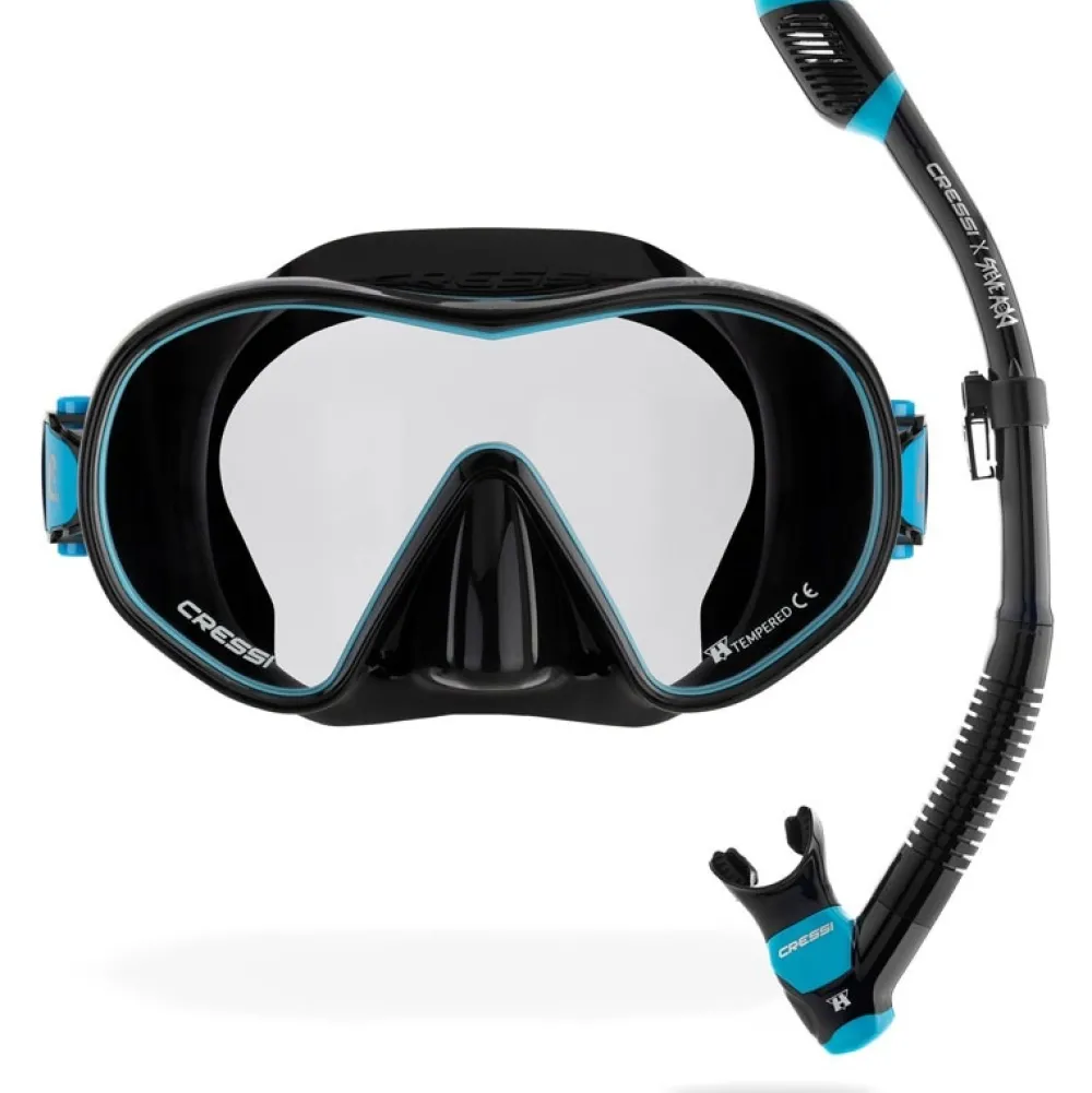 CRESSI-SUB Kit MT Cressi Hiroquest combo X Steve Aoki - Bleu Spectra silver Lenses