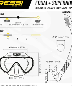 CRESSI-SUB Kit MT Cressi Hiroquest combo X Steve Aoki - Bleu Spectra silver Lenses