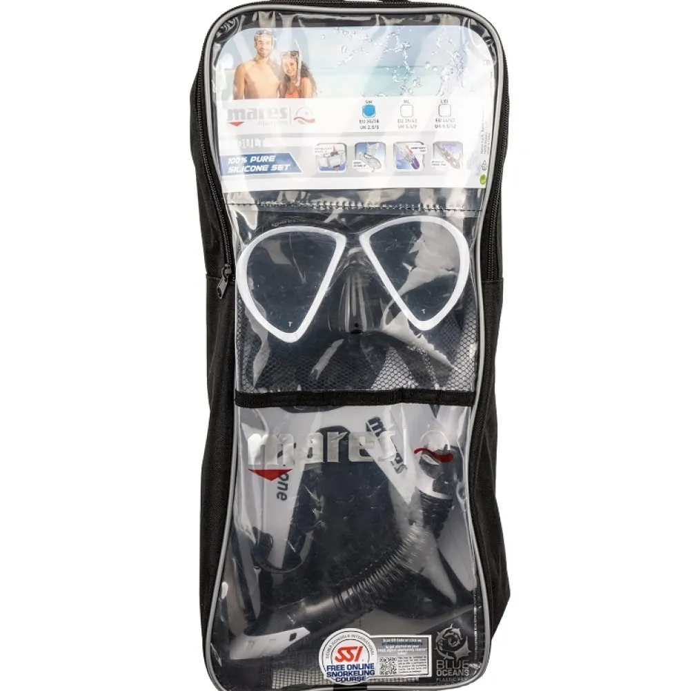 MARES Kits Palmes, Masques, Tubas^Kit snorkeling X-One Marea Blanc