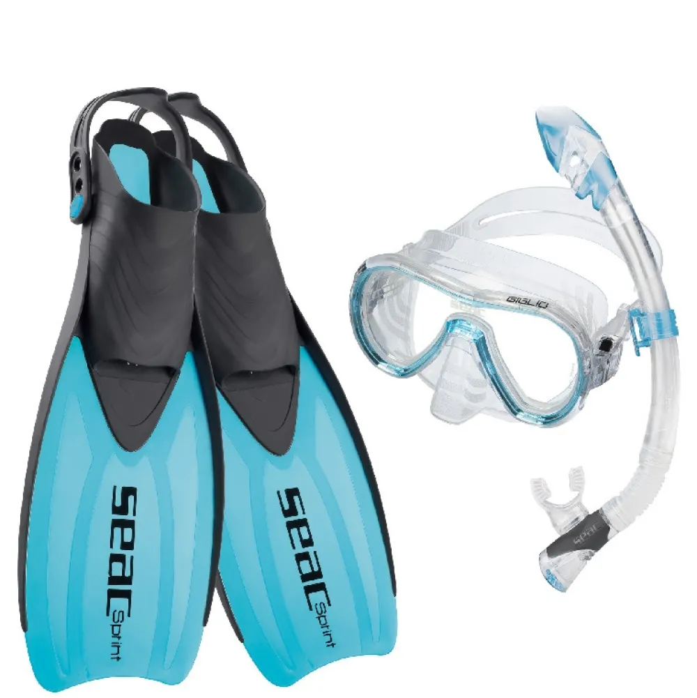 SEAC SUB Kits Palmes, Masques, Tubas^Kit snorkeling Palmes Masque Tuba Silicone Sprint Purge