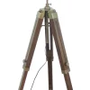 DéCOMARINE Lampe trepied en bois & Laiton vieilli