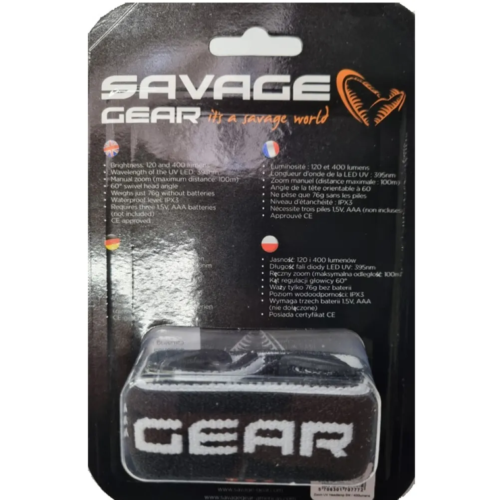 SAVAGE GEAR Lampes|Bivouac^Lampe frontale Uv/Zoom