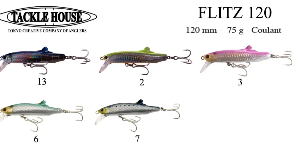 TACKLE HOUSE Poissons Nageurs|Leurres^Leurre Coulant Flitz 75 120 mm