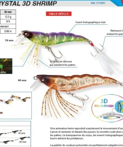 YO-ZURI Leurre Crystal 3D Shrimp 9 cm| Leurres|Leurres Carnassier