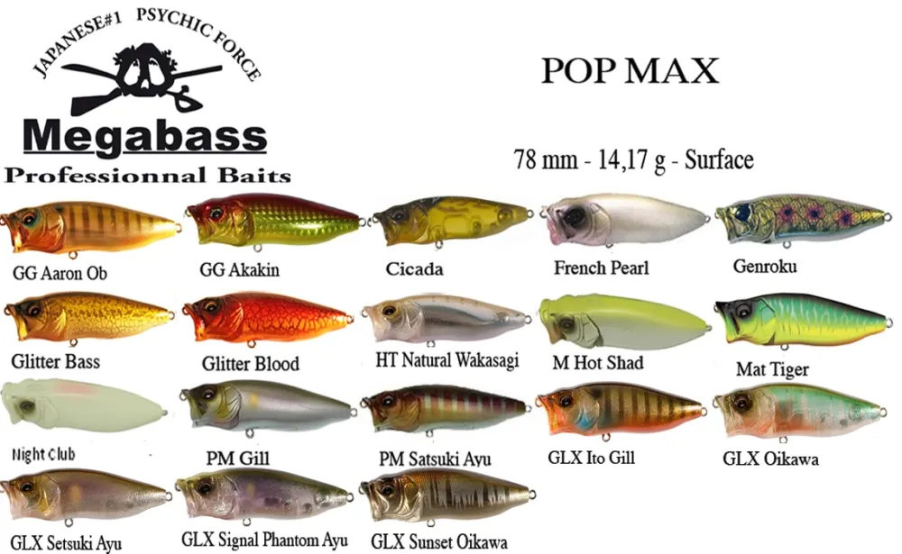 MEGABASS Leurre de Surface Pop Max