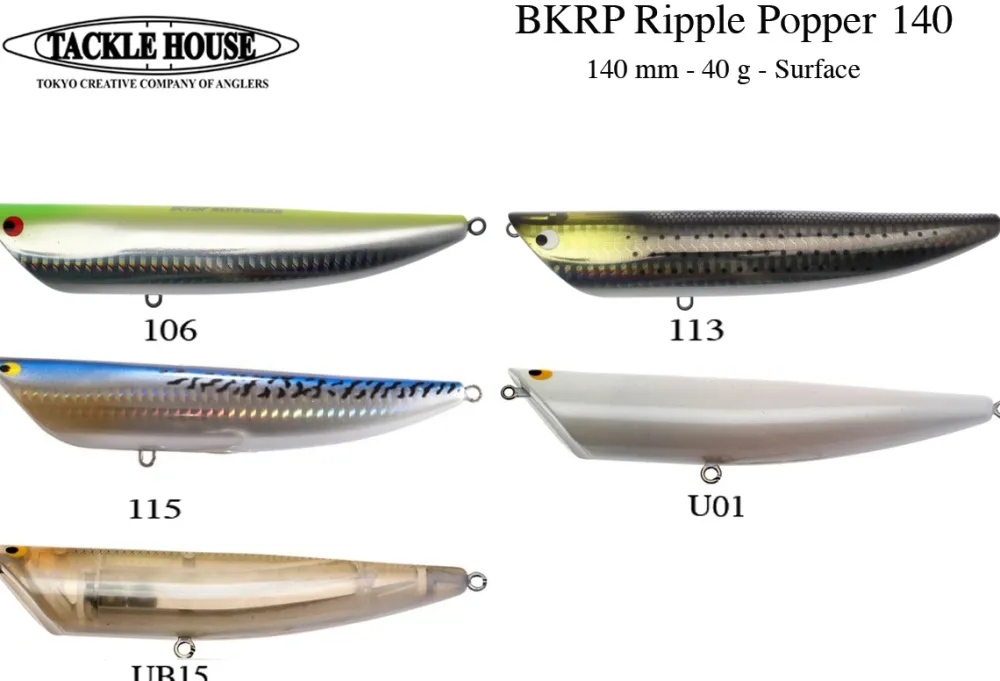 TACKLE HOUSE Leurre de Surface BKRP Ripple Popper 140