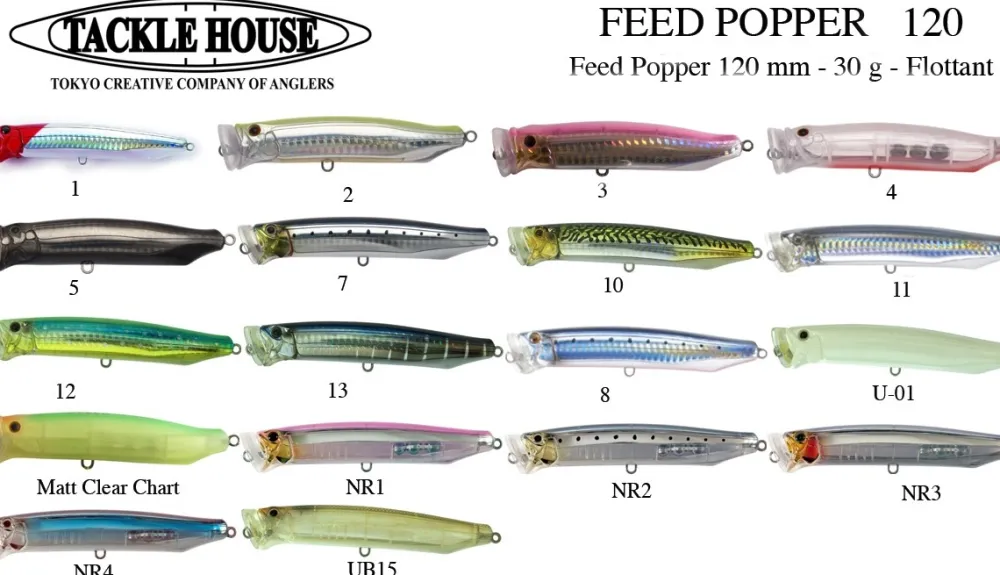 TACKLE HOUSE Leurre Flottant Feed Popper 120