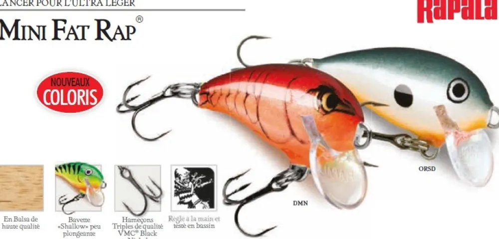 RAPALA Leurres Truite|Leurres Carnassier^Leurre Mini Fat Rap 3 cm 4 gr