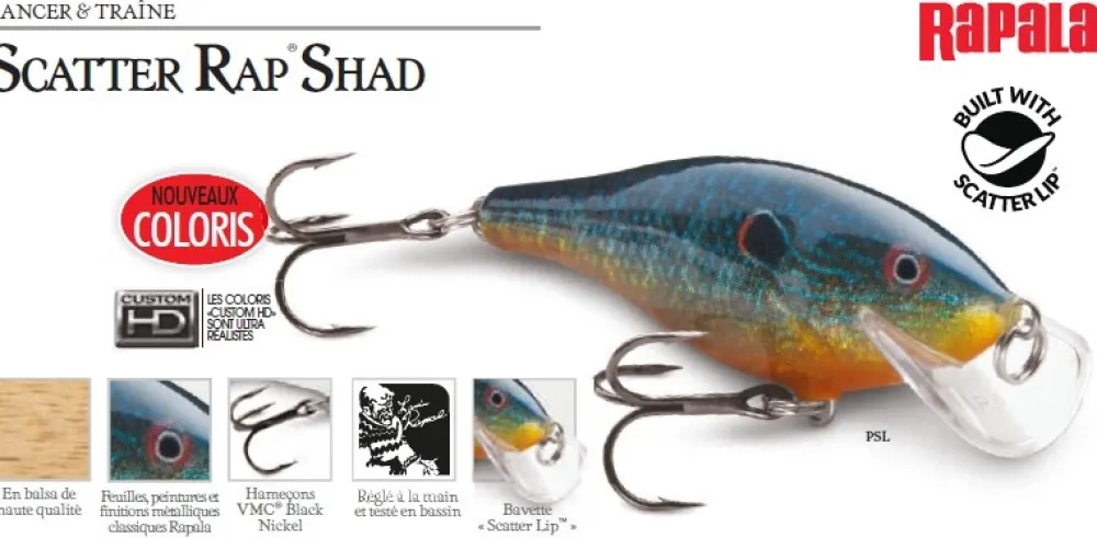 RAPALA Leurres|Leurres Carnassier^Leurre Shallow Shad Rap 9 cm 12 gr