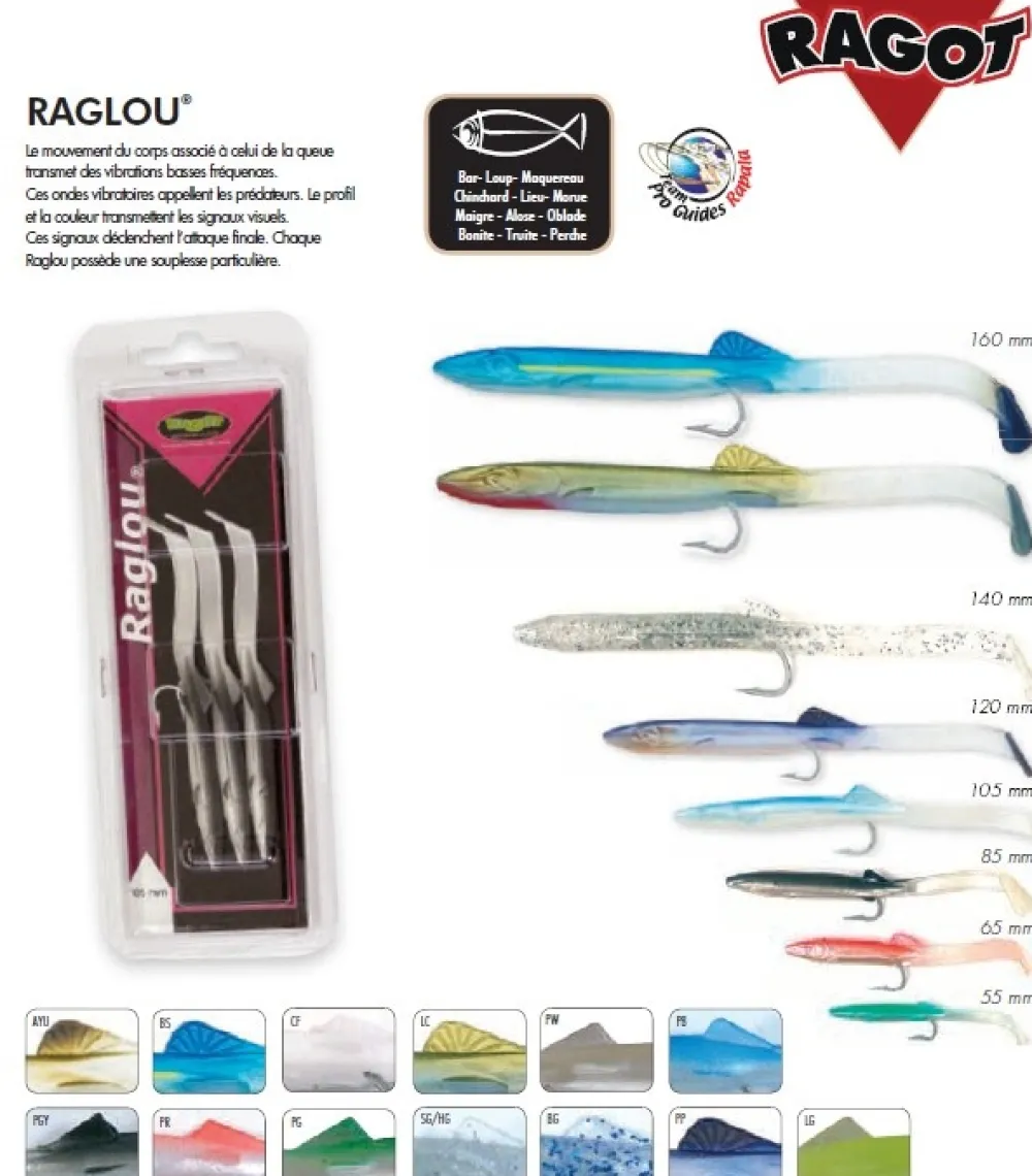 RAGOT Leurre Bar|Leurre Souple^Leurre Souple Raglou 120 mm par 3