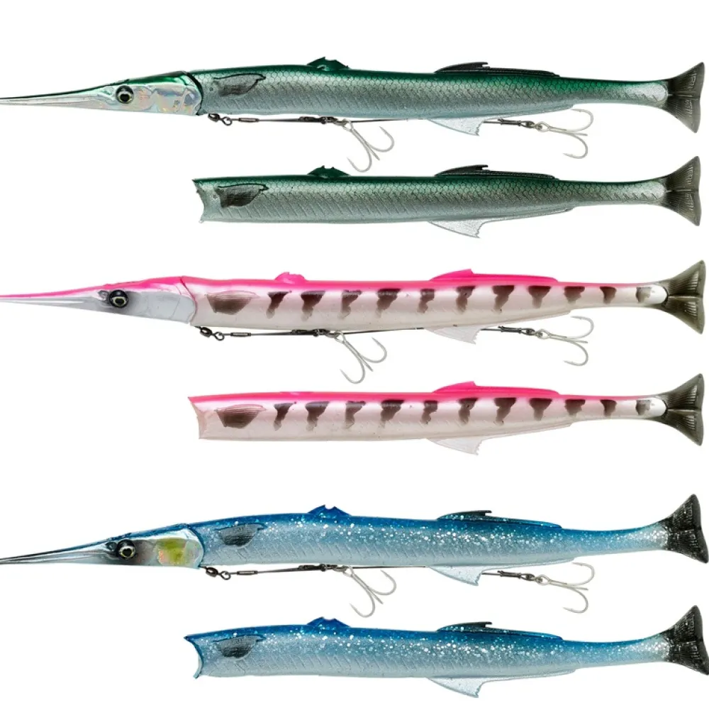 SAVAGE GEAR Leurre Souple Salt 3D Line Thru Needlefish pulse tail 2+1