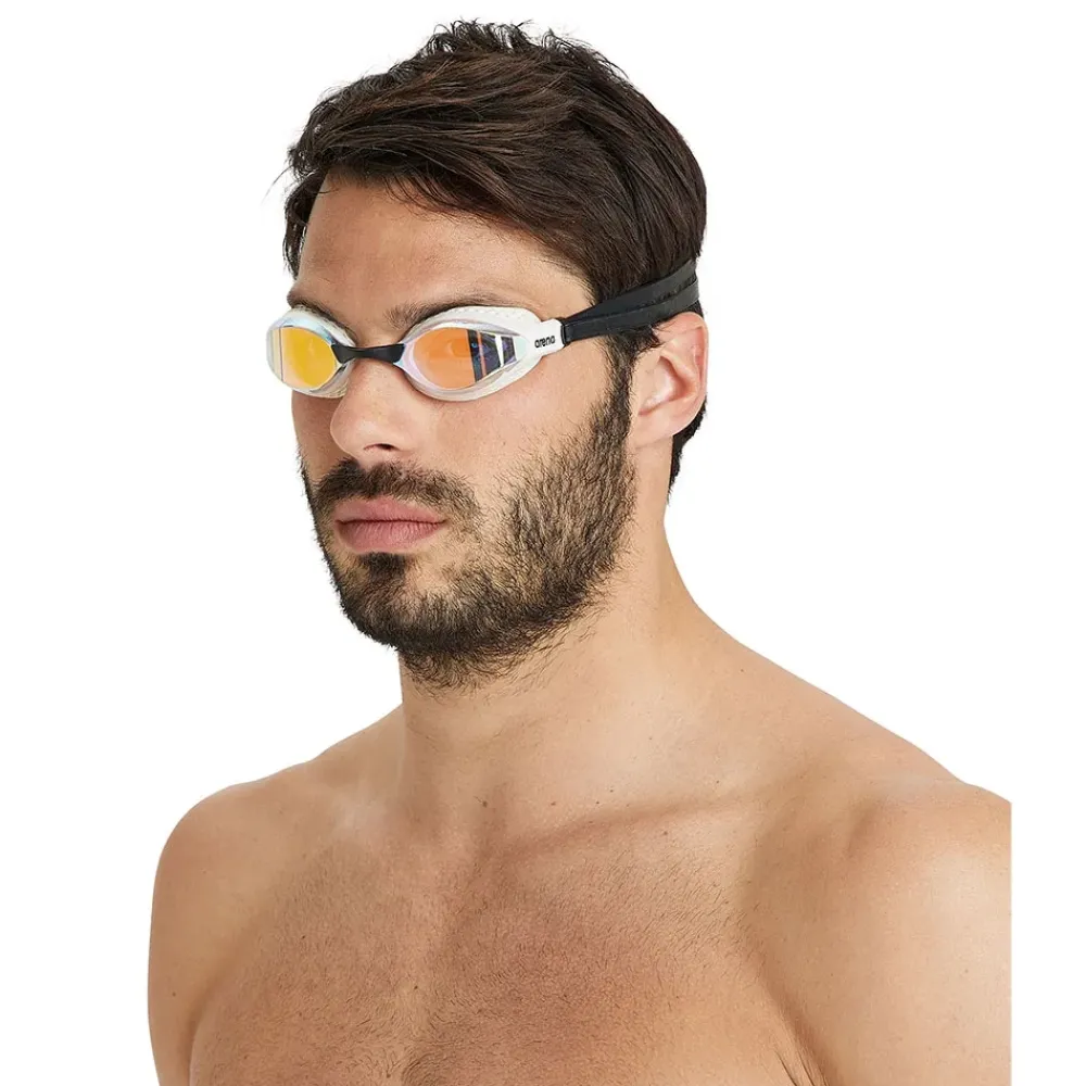 ARENA Lunettes de natation Air-Speed Mirror - Yellow copper white