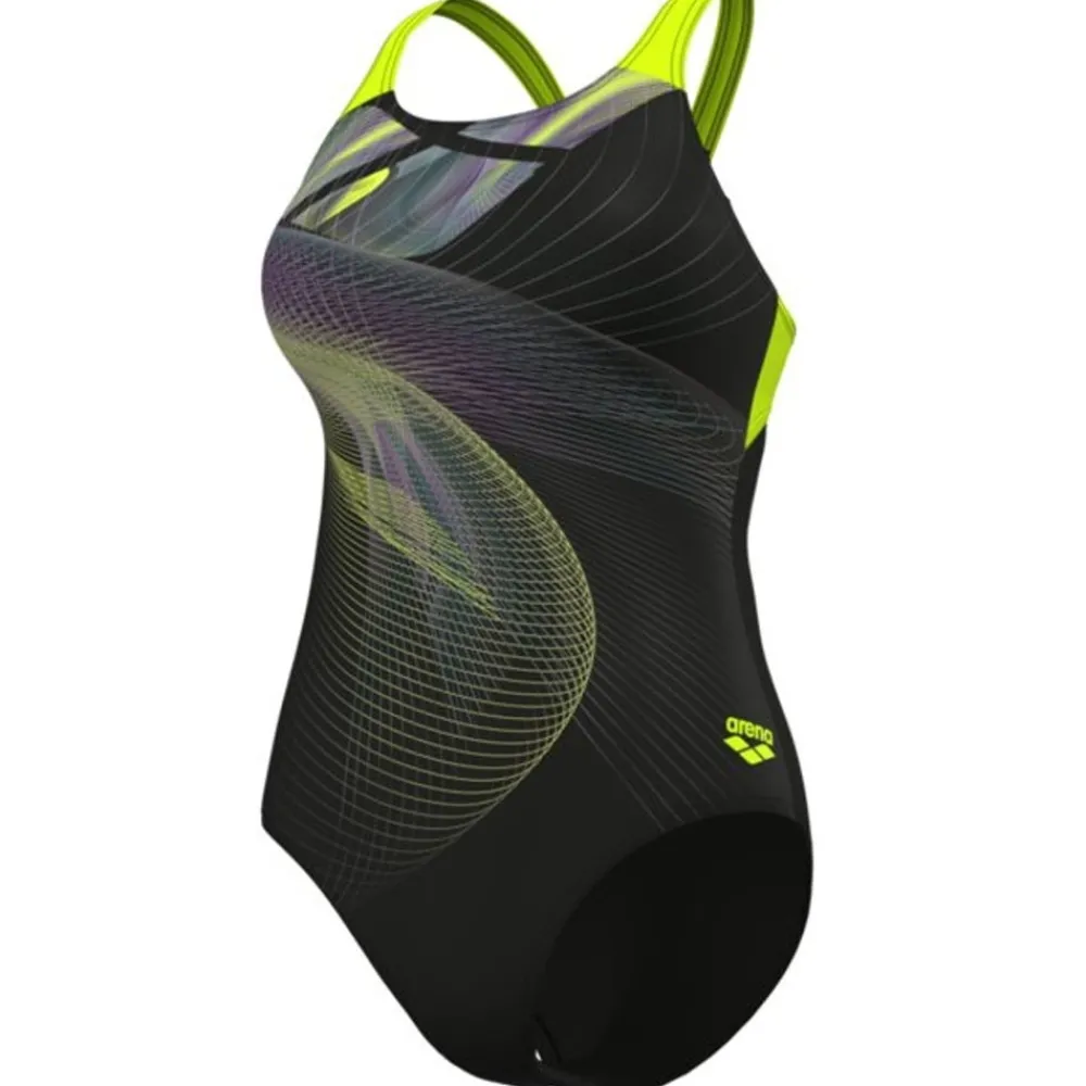 Femme ARENA Maillot de bain Jellyfish Swimsuit Swim Pro Femme - Black multi-artic lime