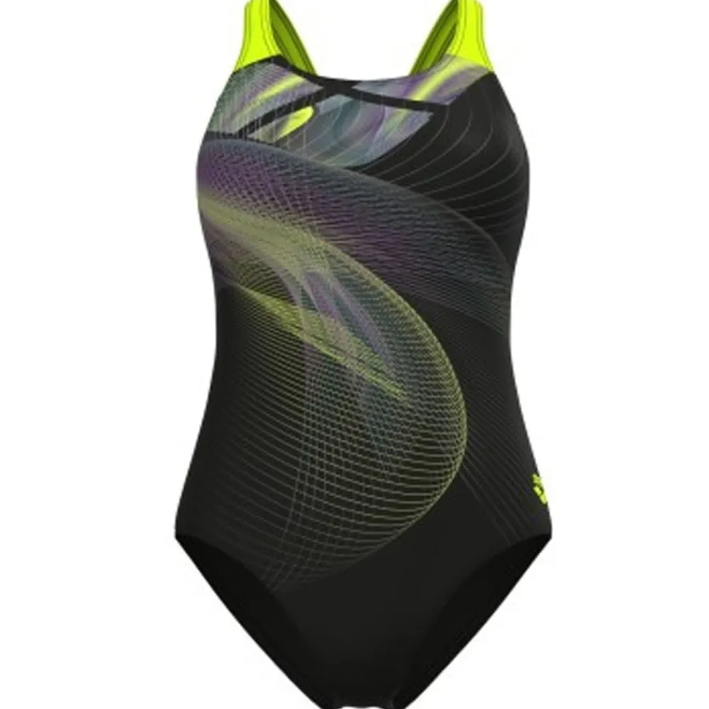 Femme ARENA Maillot de bain Jellyfish Swimsuit Swim Pro Femme - Black multi-artic lime