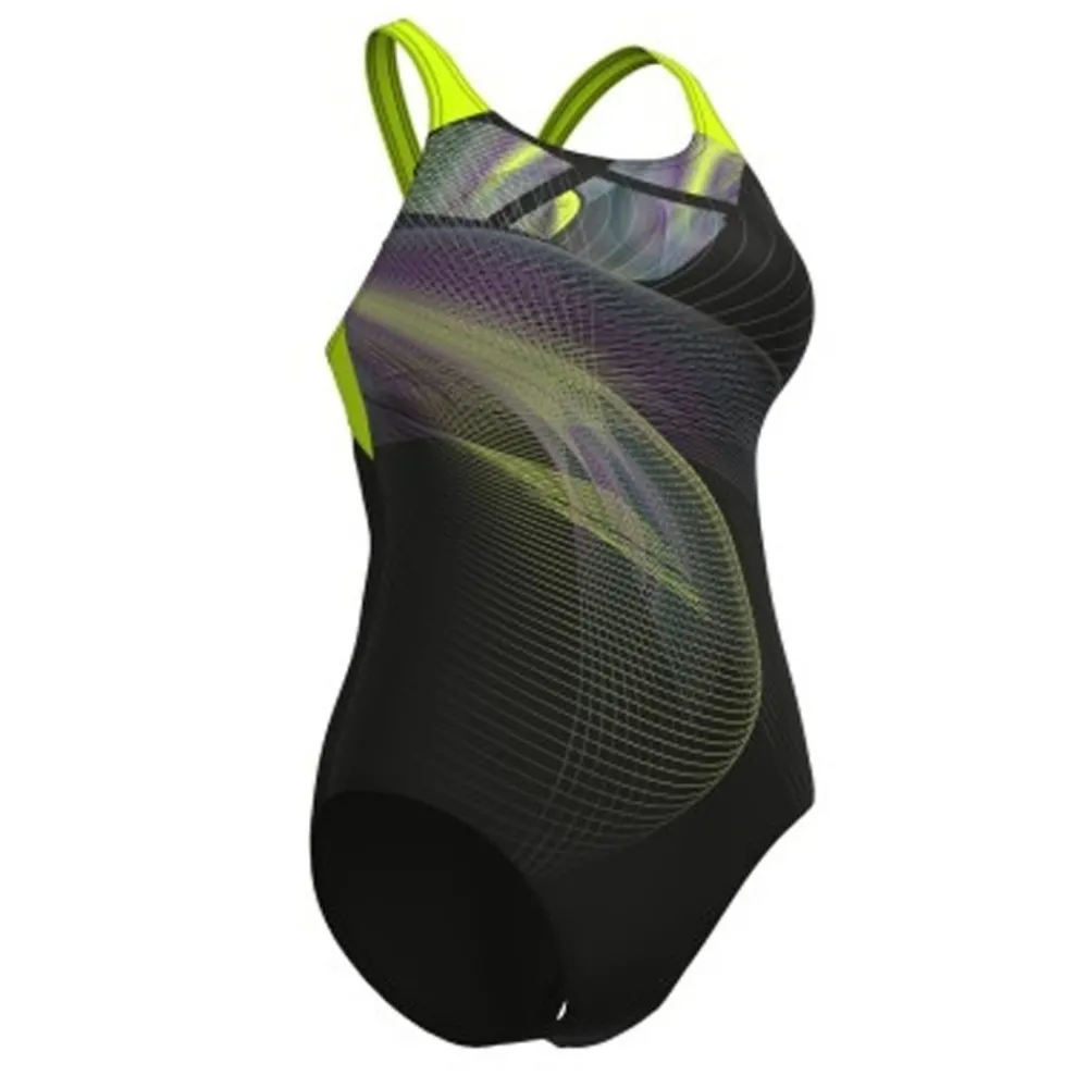 Femme ARENA Maillot de bain Jellyfish Swimsuit Swim Pro Femme - Black multi-artic lime