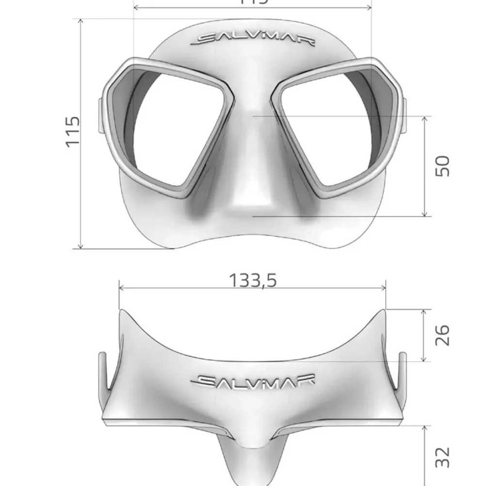 SALVIMAR Masque chasse sous marine Noah Comfort Fit Anti-buée Black