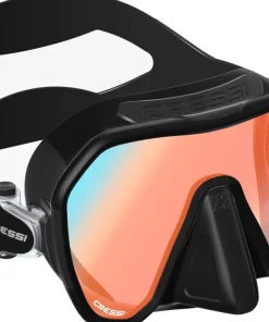 CRESSI-SUB Masque de plongée Cressi Z2 Noir / UV 380 verres Bleu-orange