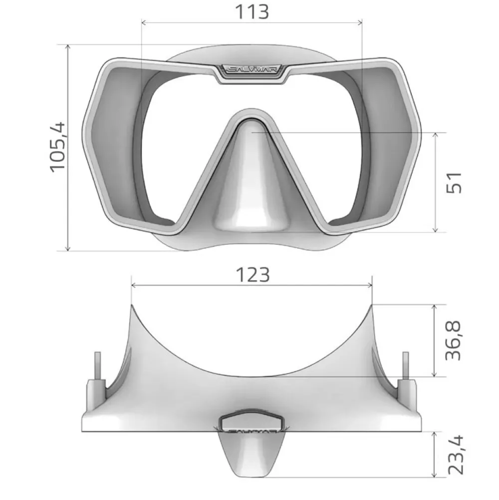 SALVIMAR Masques Snorkeling|Masques^Masque de plongée Drake sangle élastique anti-buée - Blanc