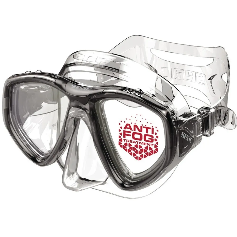 SEAC SUB Masques Snorkeling|Masques^Masque de plongée Clear Anti-buée Transparent Noir