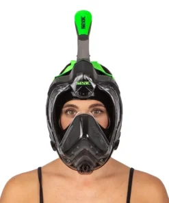 SEAC SUB Masque Facial snorkeling Libera - Noir/Vert - Taille L/XL