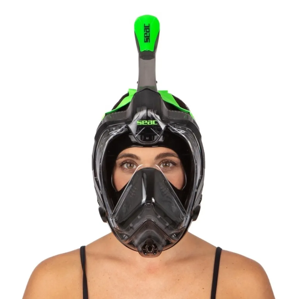 SEAC SUB Masque Facial Snorkeling^Masque Facial snorkeling Libera - Transparent/Vert - Taille L/XL