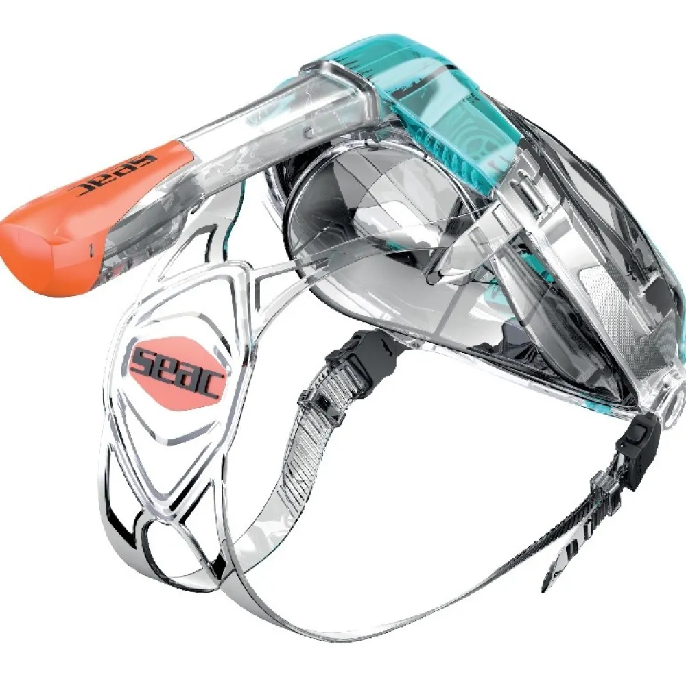 SEAC SUB Masque Facial Snorkeling^Masque Facial snorkeling Libera - Transparent/Vert - Taille L/XL
