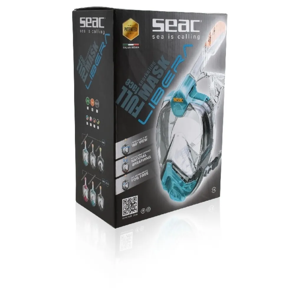 SEAC SUB Masque Facial Snorkeling^Masque Facial snorkeling Libera - Transparent/Vert - Taille L/XL