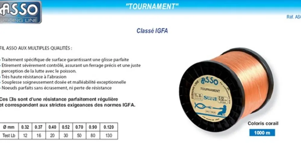 ASSO Fils De Pêche|Nylons / Tresses^Nylon Tournament 1000 m IGFA