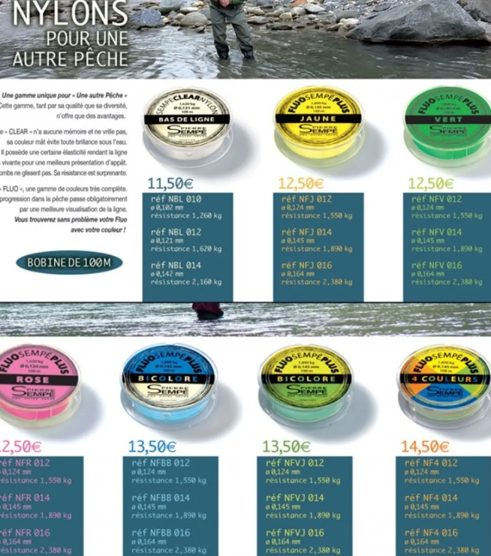 PIERRE SEMPé Fils De Pêche Truite^Nylon de Pêche Pierre Sempe Fluo Bleu/Blanc